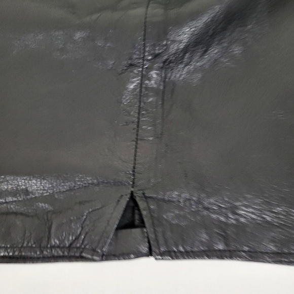 90’s Leather Pencil Skirt knee length mini midi high rise lined - Picture 9 of 11